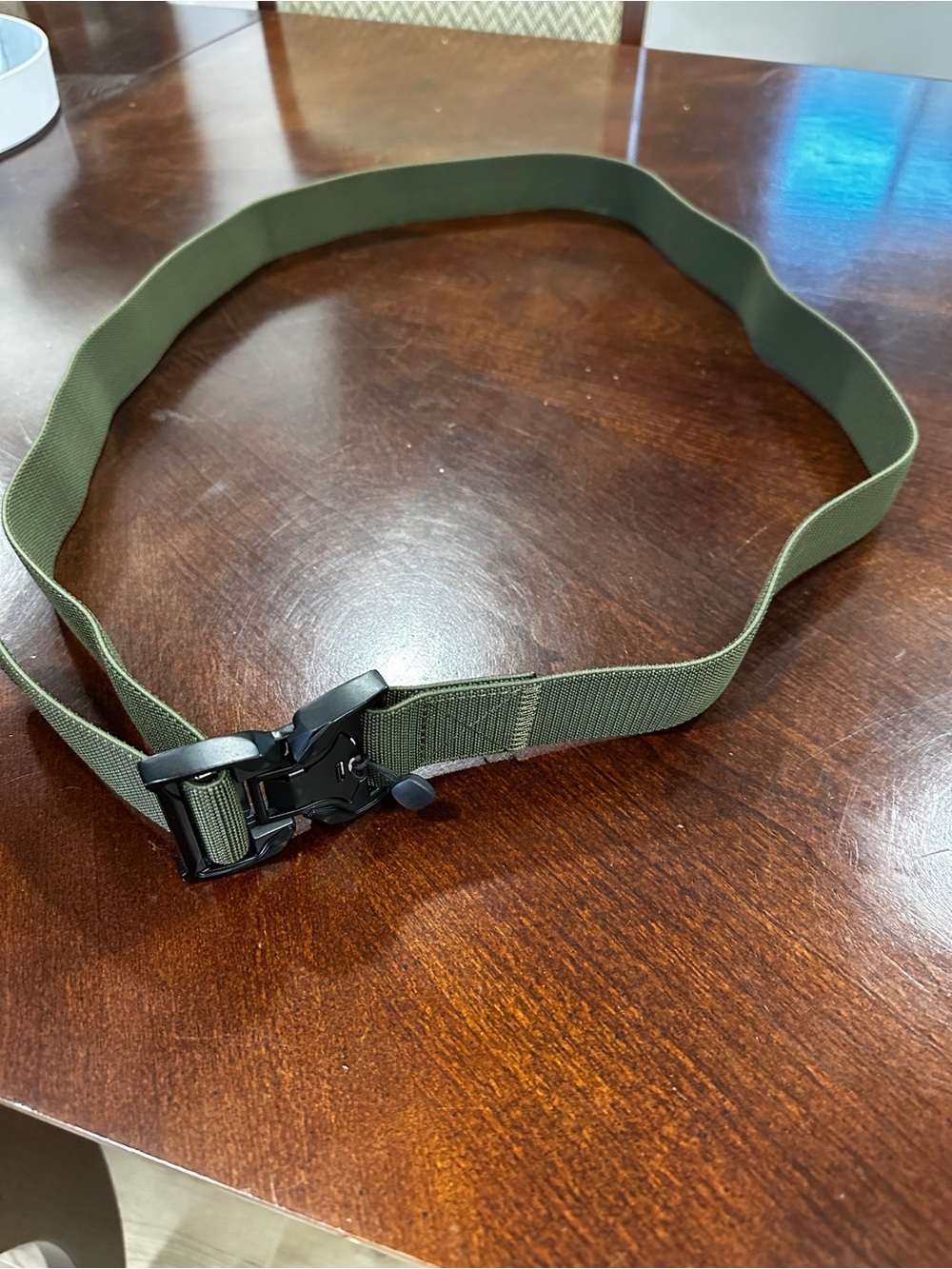 Olive Green Tactical Web Belt with Quick-Release Buckle -Men’s